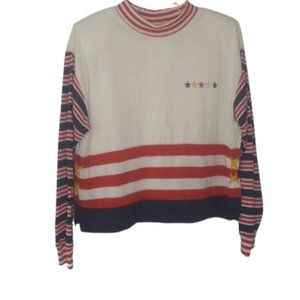 Vintage 1970's Follette Nautical Stars and Stripes Crop Top